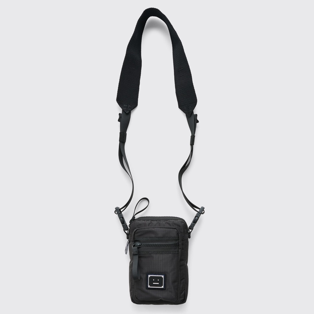 Acne Studios Arvel Plaque Face Crossbody Bag (Black)